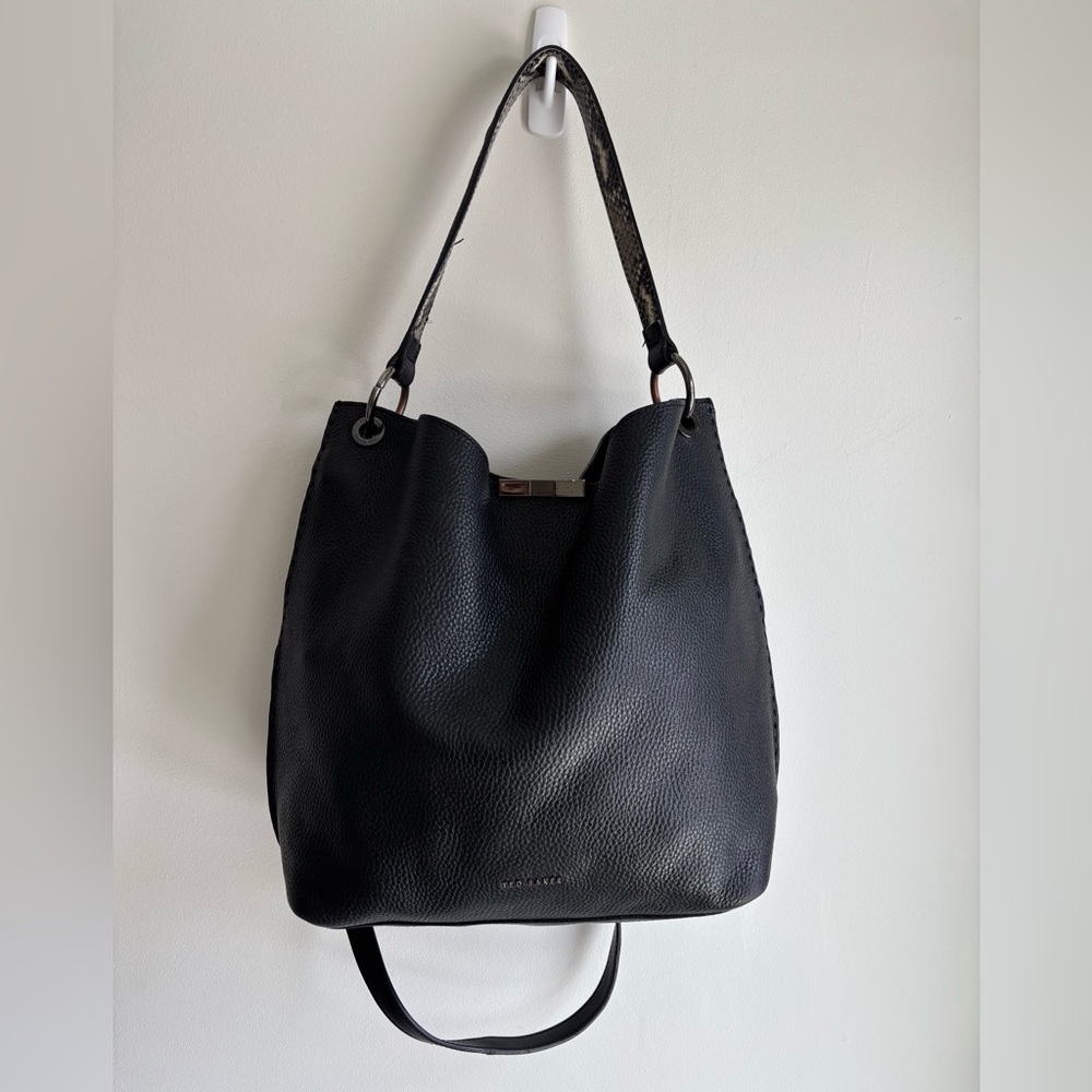TED BAKER Black Leather Jalinda Hobo Bag